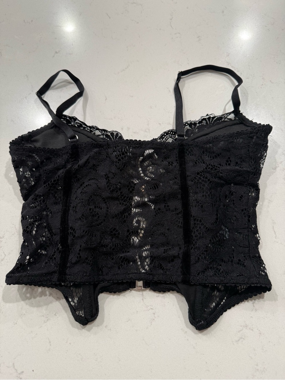 I. AM. GIA Black Lace Corset Top with Adjustable Straps. Size Small - Picture 4 of 6
